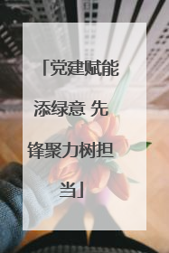 党建赋能添绿意 先锋聚力树担当