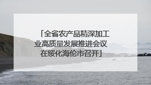 全省农产品精深加工业高质量发展推进会议在绥化海伦市召开