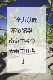 全力以赴不负韶华 南京中考今天雨中开考