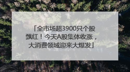 全市场超3900只个股飘红！今天A股集体收涨，大消费领域迎来大爆发