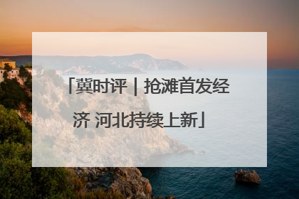 冀时评｜抢滩首发经济 河北持续上新