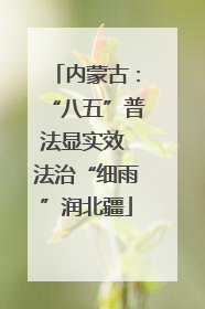 内蒙古：“八五”普法显实效 法治“细雨”润北疆