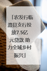 农发行临澧县支行投放7.5亿元贷款 助力全域乡村振兴