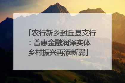 农行新乡封丘县支行：普惠金融润泽实体 乡村振兴再添新翼