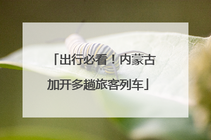 出行必看！内蒙古加开多趟旅客列车