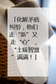 化解矛盾纠纷，他们走“新”又走“心”，“土味智慧”满满！