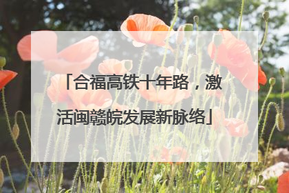合福高铁十年路，激活闽赣皖发展新脉络