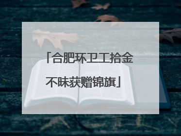 合肥环卫工拾金不昧获赠锦旗