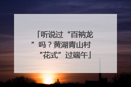听说过“百衲龙”吗？黄湖青山村“花式”过端午