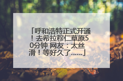 呼和浩特正式开通！去希拉穆仁草原50分钟 网友：太丝滑！等好久了……