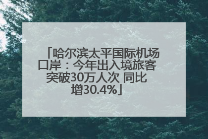 哈尔滨太平国际机场口岸：今年出入境旅客突破30万人次 同比增30.4%