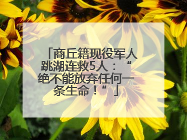 商丘籍现役军人跳湖连救5人：“绝不能放弃任何一条生命！”
