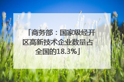 商务部：国家级经开区高新技术企业数量占全国的18.3%