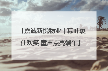 嘉诚新悦物业｜粽叶裹住欢笑 童声点亮端午