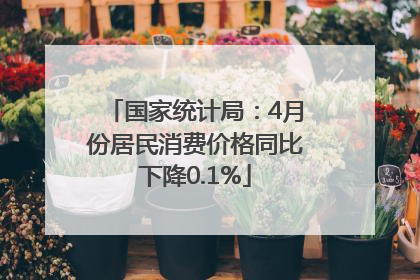 国家统计局：4月份居民消费价格同比下降0.1%