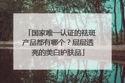国家唯一认证的祛斑产品都有哪个？层层透亮的美白护肤品