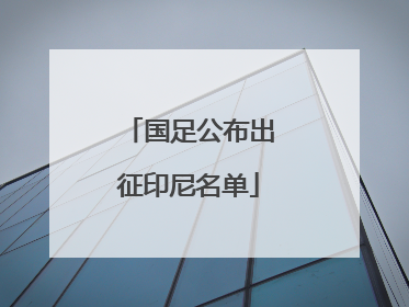 国足公布出征印尼名单