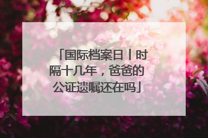 国际档案日丨时隔十几年，爸爸的公证遗嘱还在吗