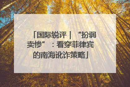 国际锐评｜“扮弱卖惨”：看穿菲律宾的南海讹诈策略