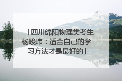 四川绵阳物理类考生杨峻玮：适合自己的学习方法才是最好的