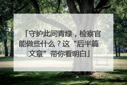 守护此间青绿，检察官能做些什么？这“后半篇文章”带你看明白
