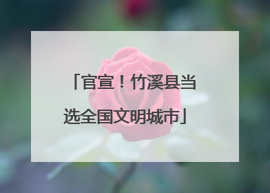 官宣！竹溪县当选全国文明城市