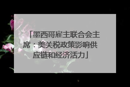 墨西哥雇主联合会主席：美关税政策影响供应链和经济活力