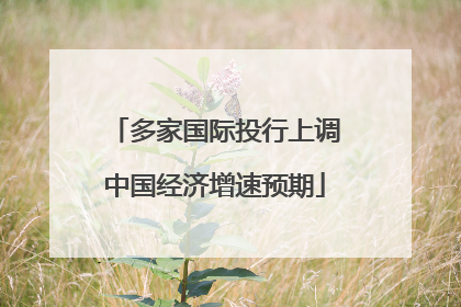 多家国际投行上调中国经济增速预期