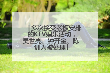 多次接受老板安排的KTV娱乐活动，吴世亮、钟开金、陈训为被处理