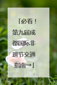 必看！第九届成都国际非遗节交通指南→
