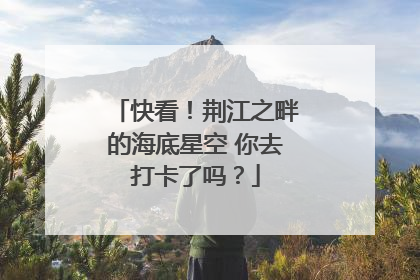 快看！荆江之畔的海底星空 你去打卡了吗？