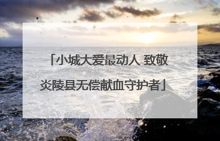 小城大爱最动人 致敬炎陵县无偿献血守护者