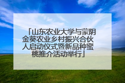 山东农业大学与蒙阴金葵农业乡村振兴合伙人启动仪式暨新品种蜜桃推介活动举行
