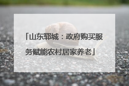 山东郓城：政府购买服务赋能农村居家养老