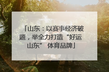 山东：以赛事经济破题，举全力打造“好运山东” 体育品牌
