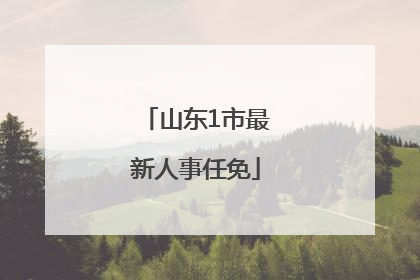 山东1市最新人事任免