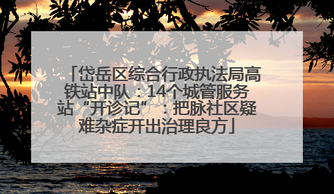 岱岳区综合行政执法局高铁站中队：14个城管服务站“开诊记”：把脉社区疑难杂症开出治理良方