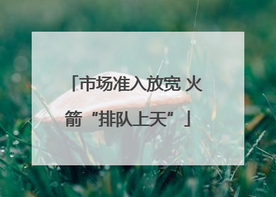 市场准入放宽 火箭“排队上天”