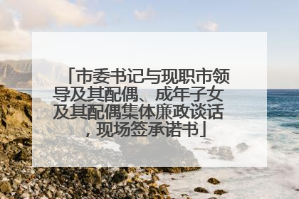 市委书记与现职市领导及其配偶、成年子女及其配偶集体廉政谈话，现场签承诺书