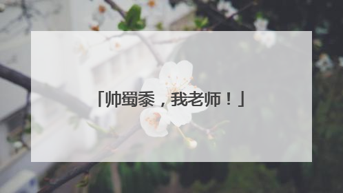 帅蜀黍，我老师！