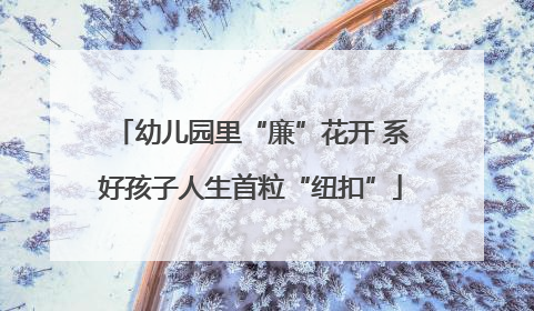 幼儿园里“廉”花开 系好孩子人生首粒“纽扣”