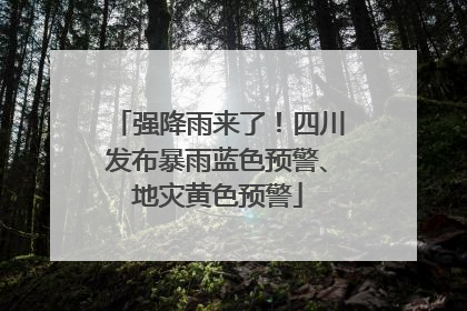 强降雨来了！四川发布暴雨蓝色预警、地灾黄色预警