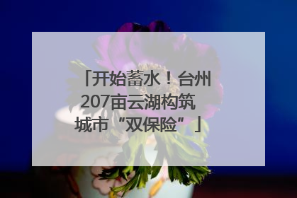 开始蓄水！台州207亩云湖构筑城市“双保险”