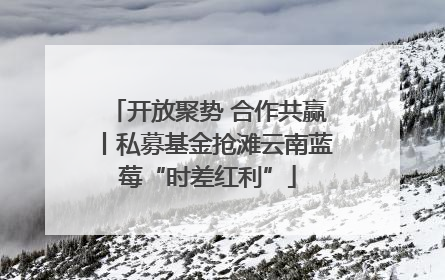 开放聚势 合作共赢丨私募基金抢滩云南蓝莓“时差红利”