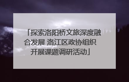 探索洛阳桥文旅深度融合发展 洛江区政协组织开展课题调研活动