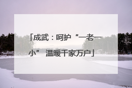 成武：呵护“一老一小” 温暖千家万户