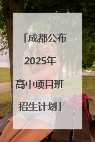 成都公布2025年高中项目班招生计划