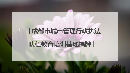 成都市城市管理行政执法队伍教育培训基地揭牌