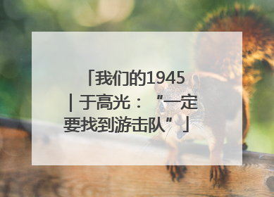 我们的1945｜于高光：“一定要找到游击队”