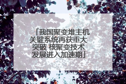 我国聚变堆主机关键系统再获重大突破 核聚变技术发展进入加速期